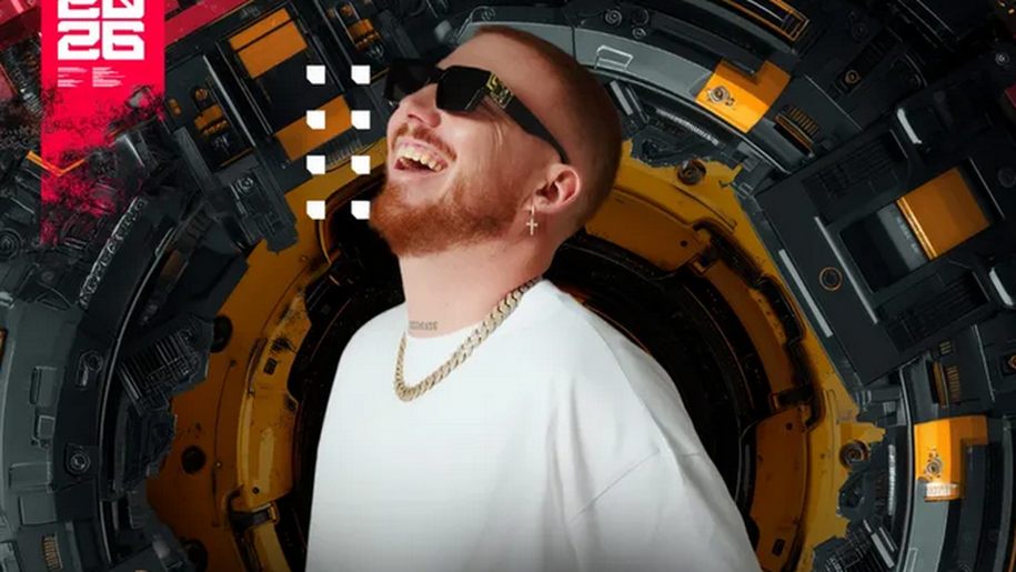 HUGEL na plakacie promującym Sunrise Festival 2026.