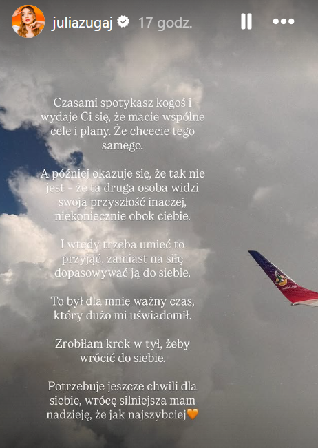 Julia Żugaj potwierdza rozstanie z Kacprem Dworniczakiem