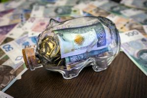 świnka skarbonka wypchana pieniędzmi