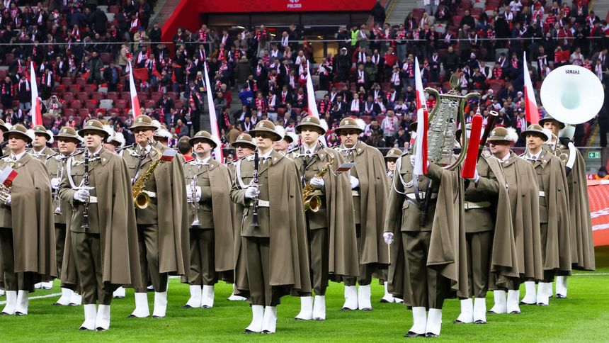 Hymny przed meczem Polska - Albania