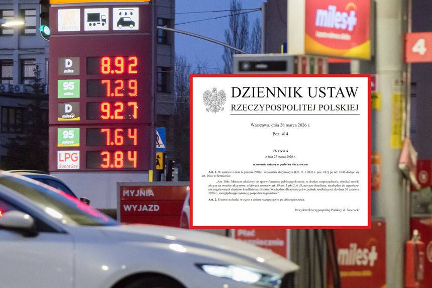 Ustawy mające obniżyć ceny paliw opublikowane w Dzienniku Ustaw