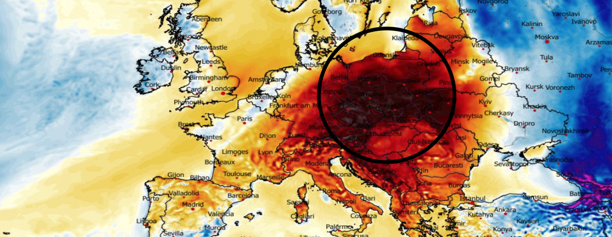 Anomalia temperatury mierzona na wysokości 2 m nad powierzchnią gruntu 09.04