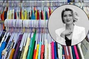 setki ubrań na wieszakach