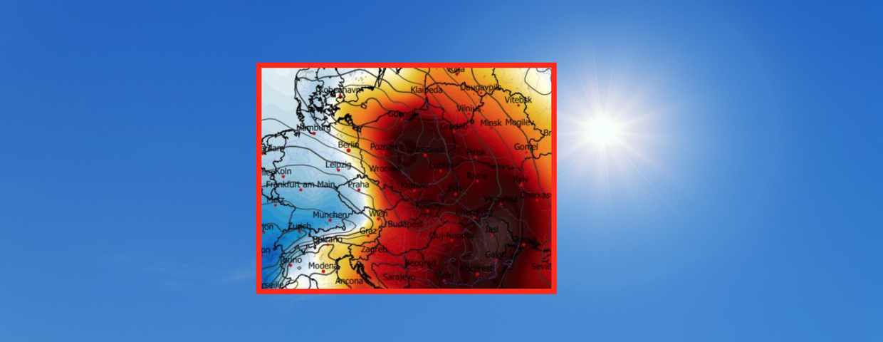 Anomalia temperatury na poziomie ciśnienia 850 hPa 13.04, słońce