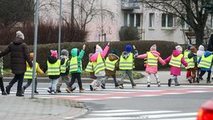 dzieci na przejściu dla pieszych