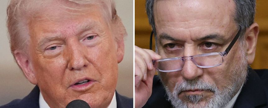 Prezydent USA Donald Trump. Szef MSZ Iranu Abbas Aragczi 