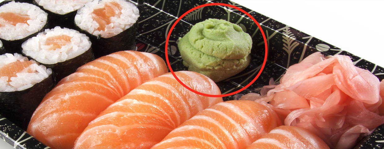 Sushi, pasta wasabi