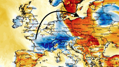 Anomalia temperatury mierzona na wysokości 2 m nad powierzchnią gruntu 15.04