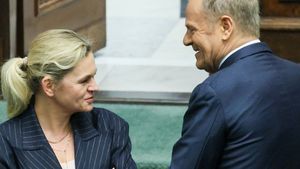 Barbara Nowacka i Donald Tusk