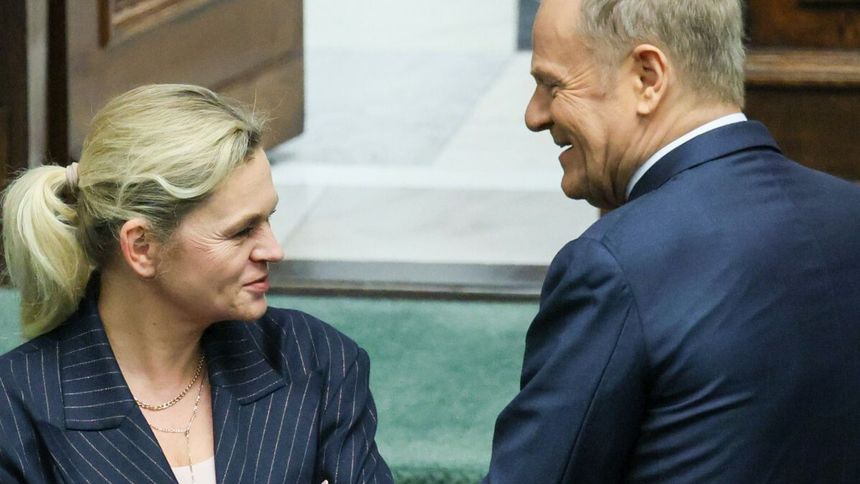 Barbara Nowacka i Donald Tusk
