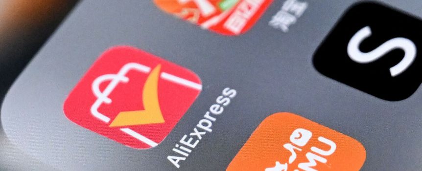 Na zdjęciu ikony aplikacji mobilnych, w tym AliExpress i Temu