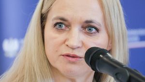 Konferencja prasowa minister zdrowia Jolanty Sobieranskiej-Grendy