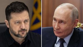 Prezydent Ukrainy Wołodymyr Zełenski. Prezydent Rosji Władimir Putin