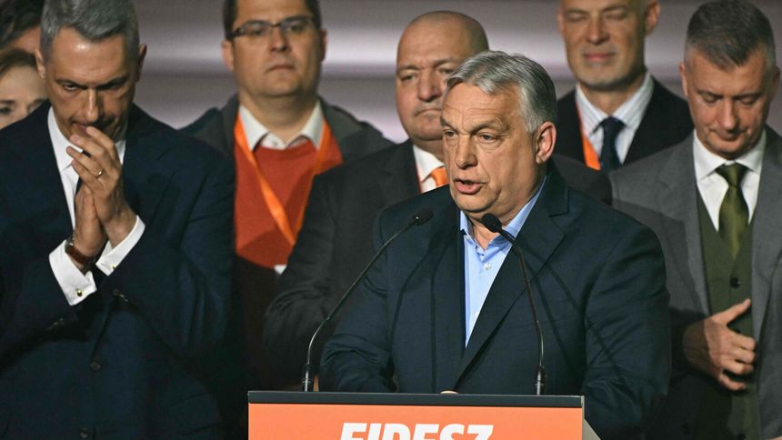 Viktor Orban podczas wieczoru wyborczego