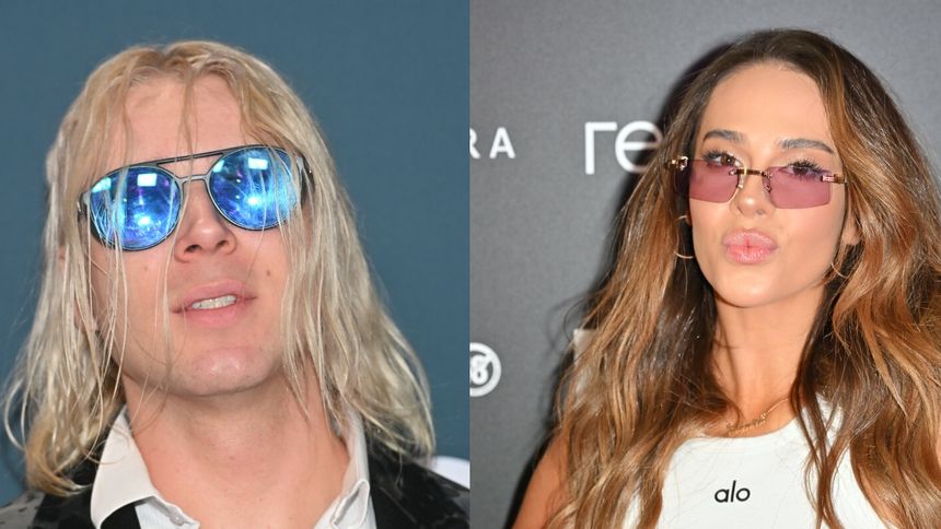 Skolim z długimi włosami w okularach przeciwsłonecznych i Blanka w różowych okularach.