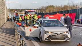 Wypadek na DK4  w Łomiankach