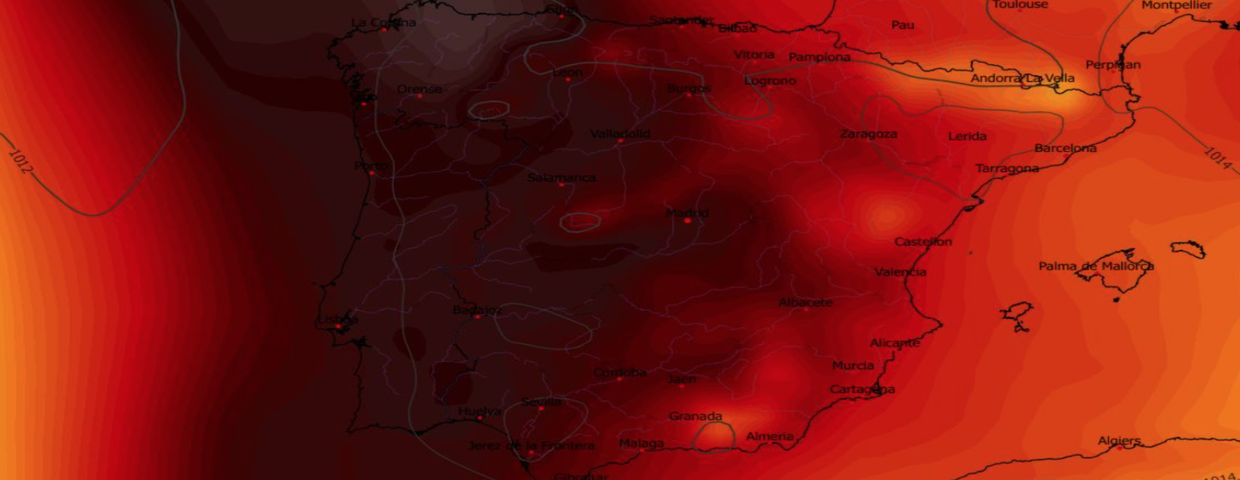 Anomalia temperatury na poziomie ciśnienia 850 hPa 21.04 w Hiszpanii