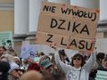 Protest przeciwko odstrzałowi dzików w Warszawie