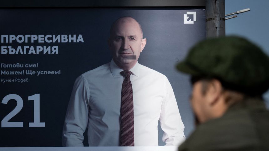 Kampania wyborcza w Bułgarii. Na zdjęciu baner Postępowej Bułgarii