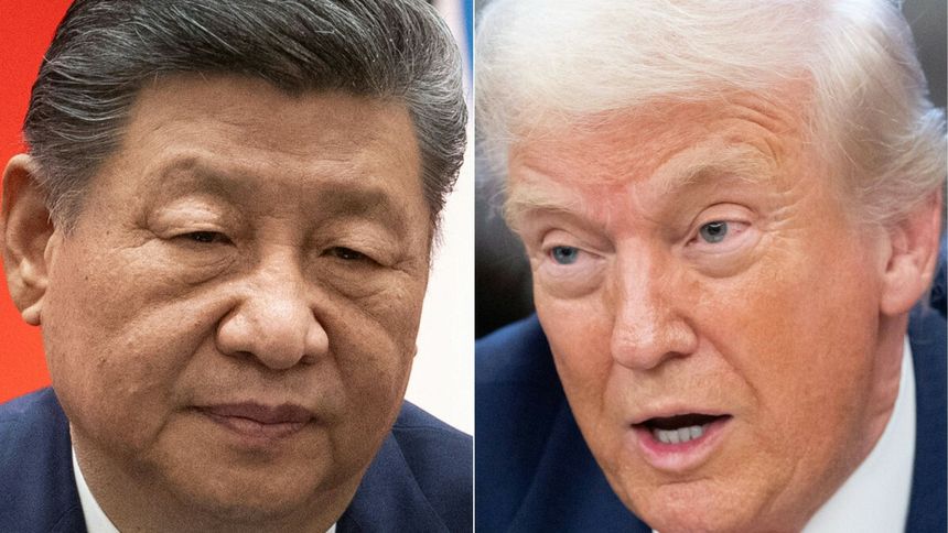 Xi Jinping po lewej i Donald Trump po prawej.