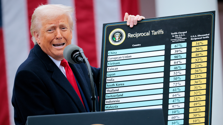  2 kwietnia 2025 r. Donald Trump ogłasza dodatkowe cła na towary importowane do USA