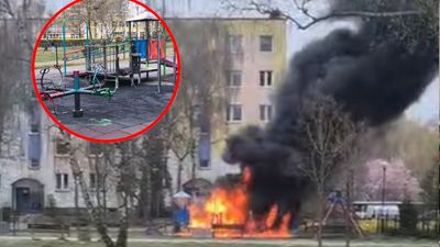 Duży pożar na placu zabaw. Zaskakujące, kim jest podpalacz