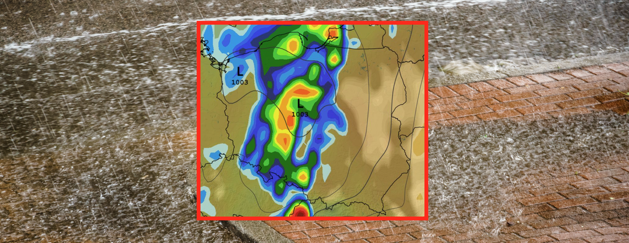 Deszcz w Polsce, chwilowe natężenie opadów, zachmurzenie, temperatura i ciśnienie 05.05