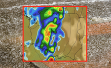 Deszcz w Polsce, chwilowe natężenie opadów, zachmurzenie, temperatura i ciśnienie 05.05