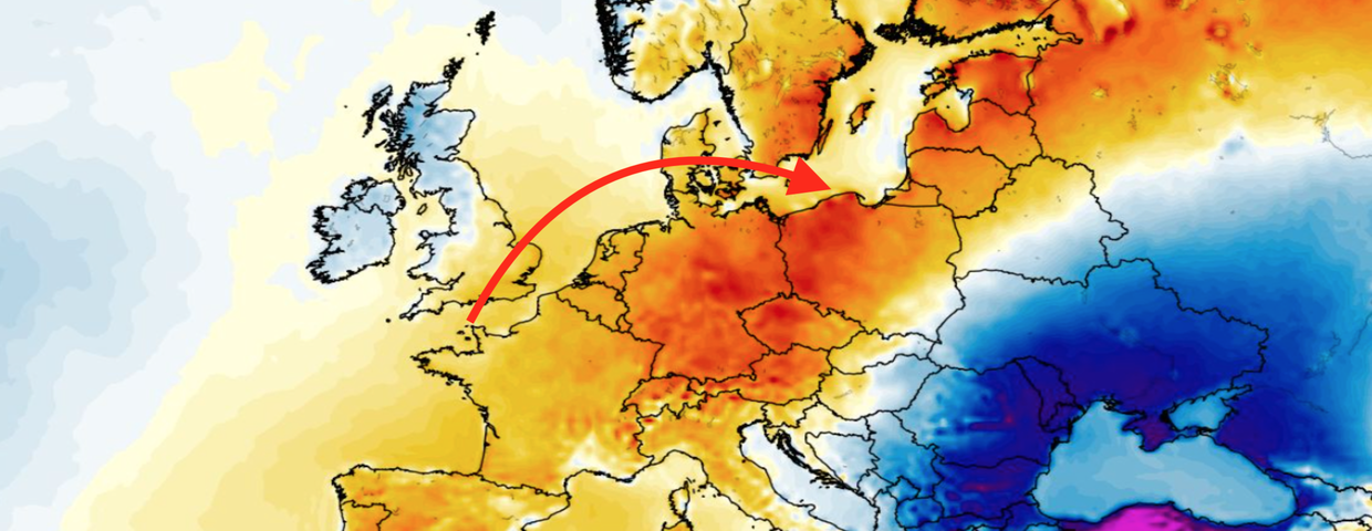 Anomalia temperatury mierzona na wysokości 2 m nad powierzchnią gruntu 03.05 
