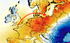 Anomalia temperatury mierzona na wysokości 2 m nad powierzchnią gruntu 03.05 