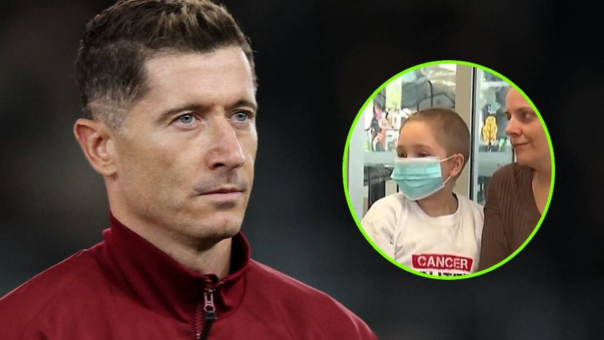 Na zdjęciu widoczny Robert Lewandowski, w tle Maja Mecan.