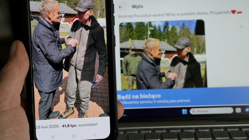 Zdjęcie Donalda Tuska z Andrzejem Poczobutem na X premiera