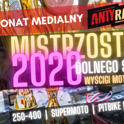 Plakat promujący Mistrzostwa Dolnego Śląska w wyścigach motocyklowych 2026.