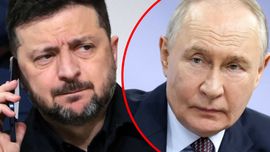 Prezydent Ukrainy Wołodymyr Zełenski. Prezydent Rosji Władimir Putin