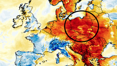 Anomalia temperatury mierzona na wysokości 2 m nad powierzchnią gruntu 13.05