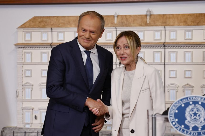 Donald Tusk i Giorgia Meloni