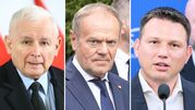 Jarosław Kaczyński. Donald Tusk. Sławomir Mentzen