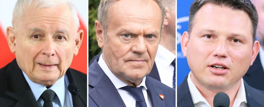 Jarosław Kaczyński. Donald Tusk. Sławomir Mentzen