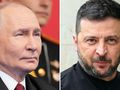Prezydent Rosji Władimir Putin. Prezydent Ukrainy Wołodymyr Zełenski