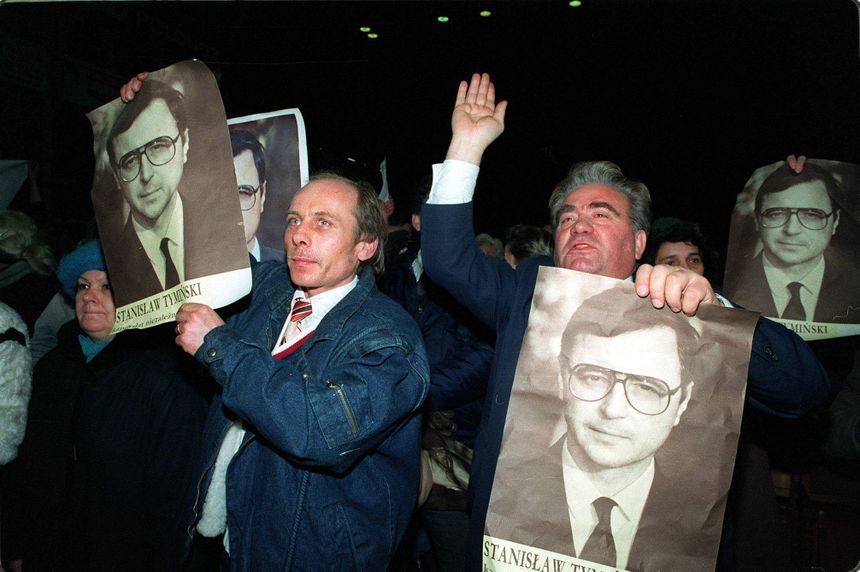 Wiec wyborczy Stanisława Tymińskiego w 1990 roku