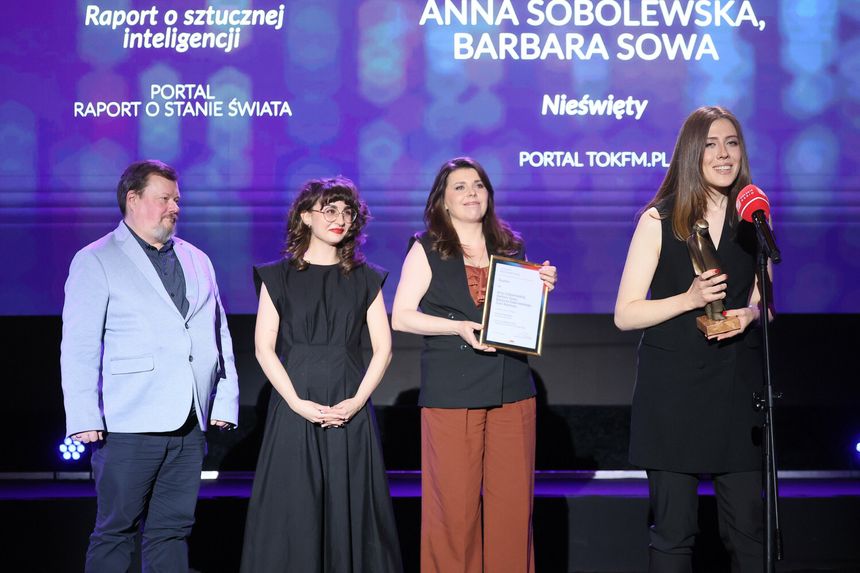 Melchiory 2026 - Nagrody Dziennikarskie Polskiego Radia. N/z Bartosz Dabrowski, Daria Kedziora, Anna Sobolewska, Barbara Sowa