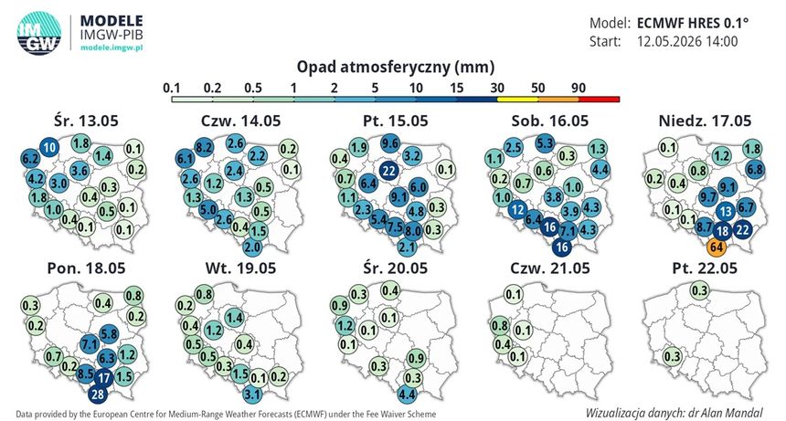 mapa opadów