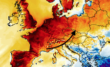 Anomalia temperatury mierzona na wysokości 2 m nad powierzchnią gruntu 22.05
