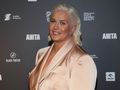 Anita Włodarczyk pozuje na ściance podczas premiery filmu „Anita”.