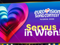 Plakat z logo Eurowizji 2026, kolorowe serce i napis 
