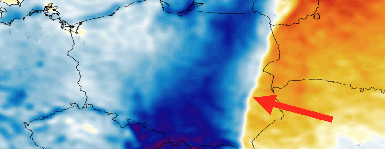 Anomalia temperatury mierzona na wysokości 2 m nad powierzchnią gruntu 17.05