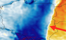 Anomalia temperatury mierzona na wysokości 2 m nad powierzchnią gruntu 17.05