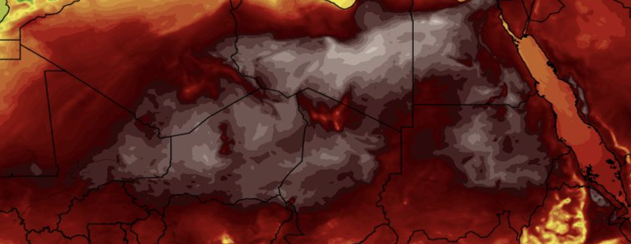Temperatura w Afryce Północnej mierzona na wysokości 2 m nad powierzchnią gruntu 17.05