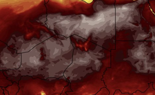 Temperatura w Afryce Północnej mierzona na wysokości 2 m nad powierzchnią gruntu 17.05
