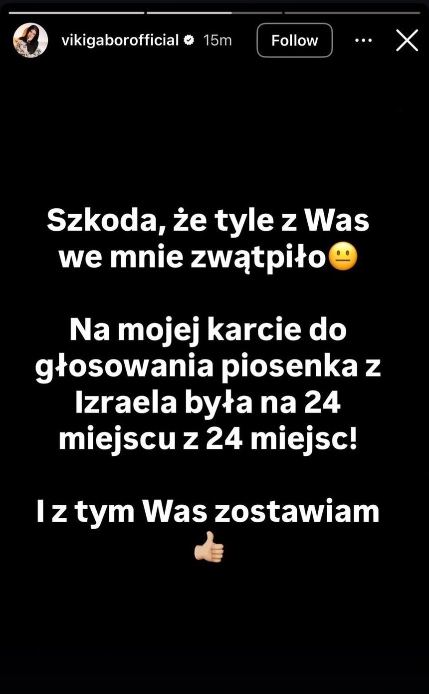 Oświadczenie Viki Gabor